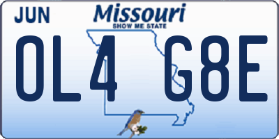 MO license plate OL4G8E