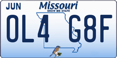 MO license plate OL4G8F
