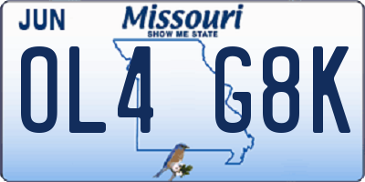 MO license plate OL4G8K