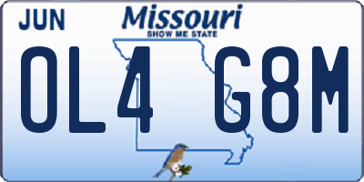 MO license plate OL4G8M