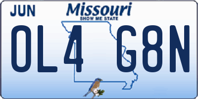 MO license plate OL4G8N