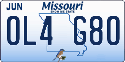 MO license plate OL4G8O