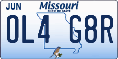 MO license plate OL4G8R
