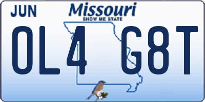 MO license plate OL4G8T