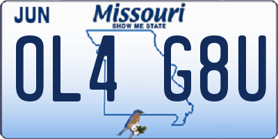 MO license plate OL4G8U
