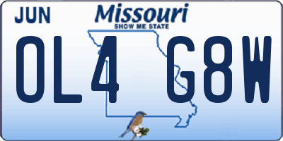 MO license plate OL4G8W