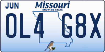 MO license plate OL4G8X