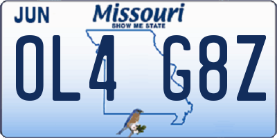 MO license plate OL4G8Z