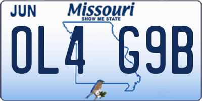 MO license plate OL4G9B