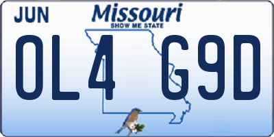 MO license plate OL4G9D