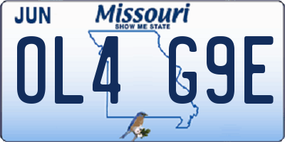 MO license plate OL4G9E