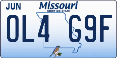 MO license plate OL4G9F