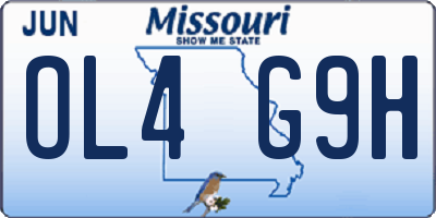 MO license plate OL4G9H