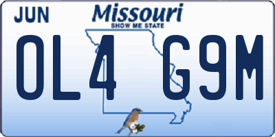MO license plate OL4G9M