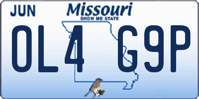 MO license plate OL4G9P