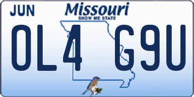 MO license plate OL4G9U