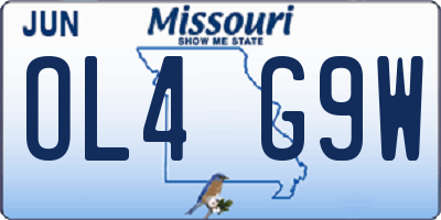 MO license plate OL4G9W