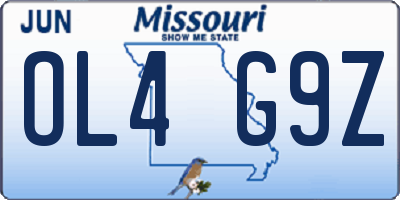 MO license plate OL4G9Z