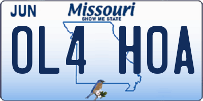 MO license plate OL4H0A