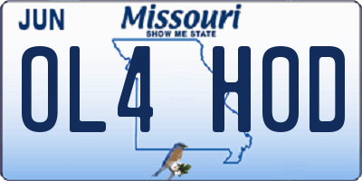 MO license plate OL4H0D