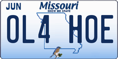 MO license plate OL4H0E