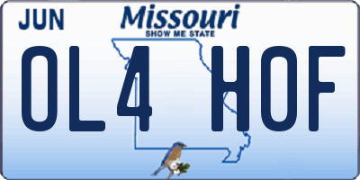 MO license plate OL4H0F