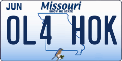 MO license plate OL4H0K