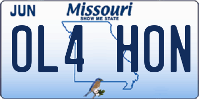 MO license plate OL4H0N