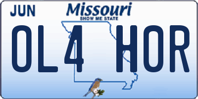 MO license plate OL4H0R