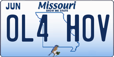 MO license plate OL4H0V