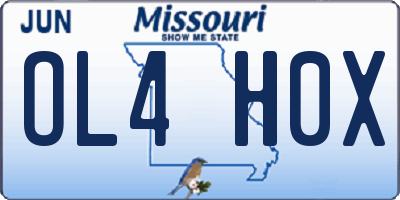 MO license plate OL4H0X