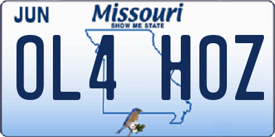 MO license plate OL4H0Z