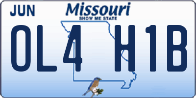 MO license plate OL4H1B