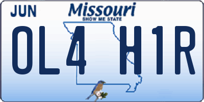 MO license plate OL4H1R
