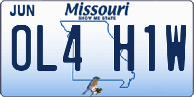 MO license plate OL4H1W