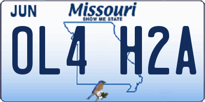 MO license plate OL4H2A