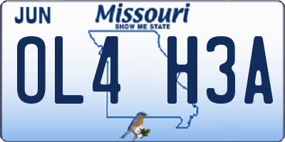 MO license plate OL4H3A
