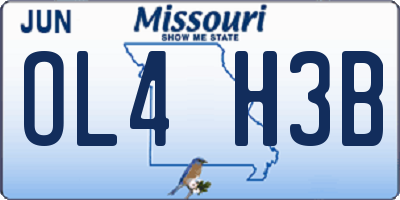 MO license plate OL4H3B