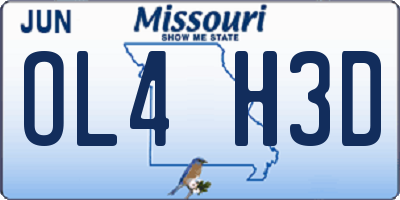 MO license plate OL4H3D