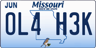 MO license plate OL4H3K
