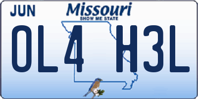 MO license plate OL4H3L