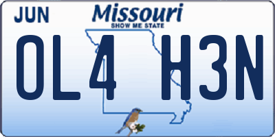 MO license plate OL4H3N