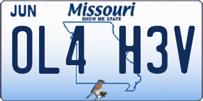 MO license plate OL4H3V