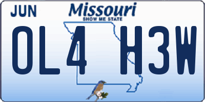 MO license plate OL4H3W