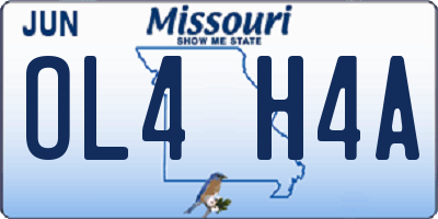 MO license plate OL4H4A