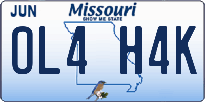 MO license plate OL4H4K