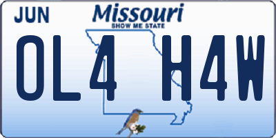 MO license plate OL4H4W