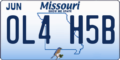 MO license plate OL4H5B