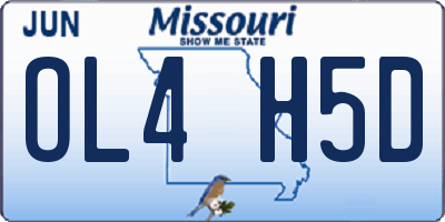 MO license plate OL4H5D