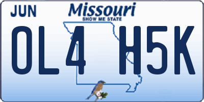 MO license plate OL4H5K